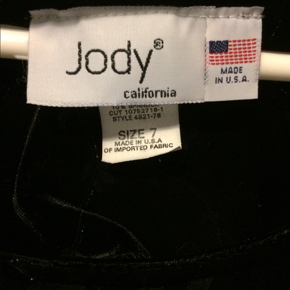 Black Stretchy Velvet Dress Size 7 Floral Pattern - Picture 3 of 4